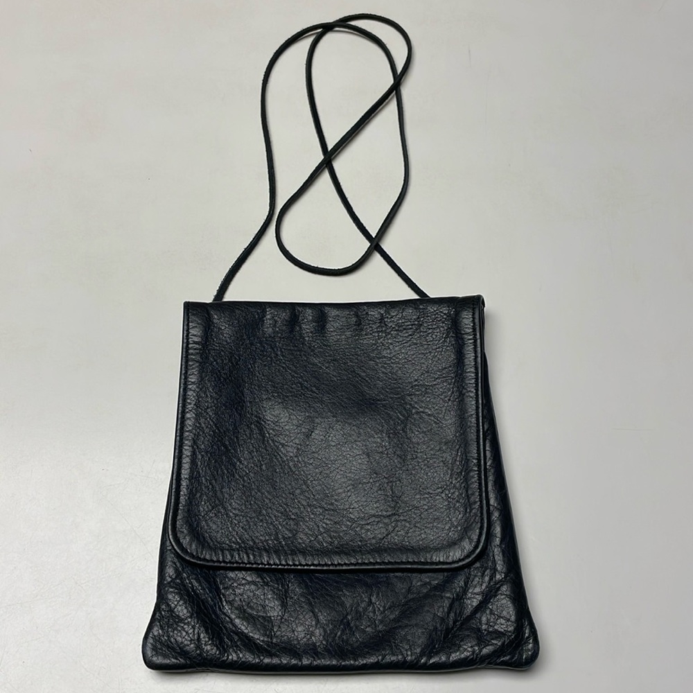 Over the shoulder little black leather purse